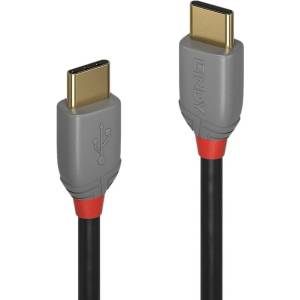 Lindy Кабел Lindy Anthra Line, от USB Type-C 2.0 (м) към USB Type-C 2.0 (м), 3.0 м, 60W, черен (LNY-36873)