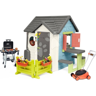 Smoby Domček so záhradnou reštauráciou Chef House DeLuxe s grilom a kosačkou Black&Decker
