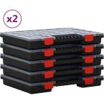 vidaXL Асортиментни кутии, 10 бр, 40x30x5 см, полипропилен (3106444)