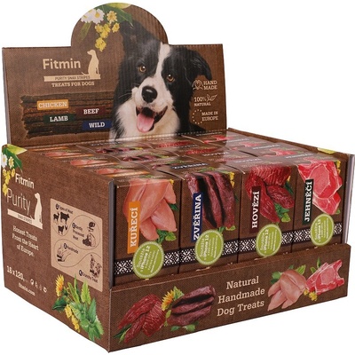 Fitmin dog Purity Snax Stripes box 4 príchute 16 x 120 g