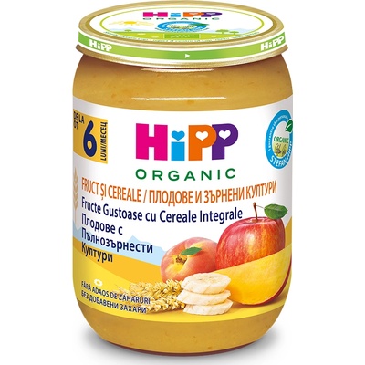 Hipp БИО Плодова каша с пълнозърнести култури 6м+ 190г