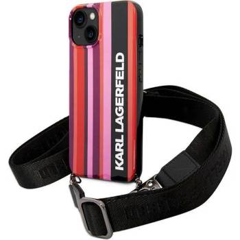 KARL LAGERFELD Кейс Karl Lagerfeld KLHCP14SSTSTP за iPhone 14 6.1"", твърд, розов / розов, Color Stripes Strap (KXG0036881)