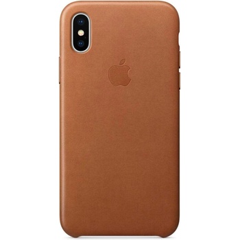 Apple iPhone Leather Case - оригинален кожен кейс (естествена кожа) за iPhone X (светлокафяв)