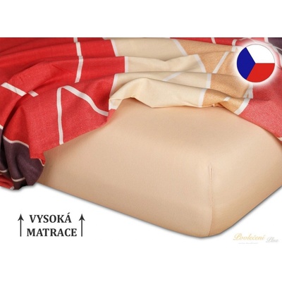 Dadka Jersey prostěradlo na vysokou matraci medové 180x200x25