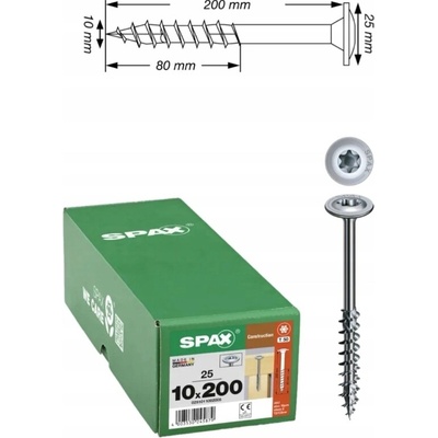 Šrouby do dřeva Spax Wirox 10 x 200 mm, 25 ks