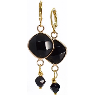 Armillas Boho náušnice s černým achátem NA231210