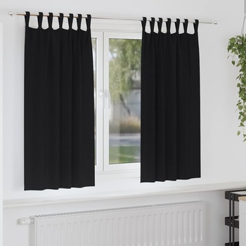 vidaXL Завеси за затъмняване с пръстени 2 pcs Черно 175 x 140 см (4107539)