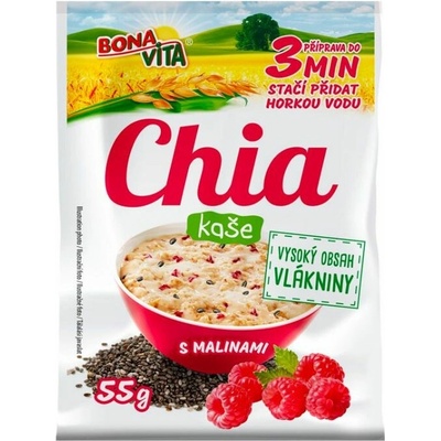 Bonavita chia kaša ovsená s malinami 55 g