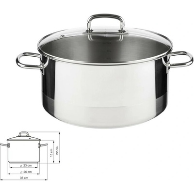 KOLIMAX Nerezový hrniec PROFESSIONAL 6,5 l + sklenená pokrievka 26 cm