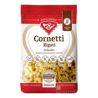 LIANA GOLIAŠ s.r.o. Liana Cornetti Rigati Kolienka cestoviny bezgluténové, bezvaječné 200 g
