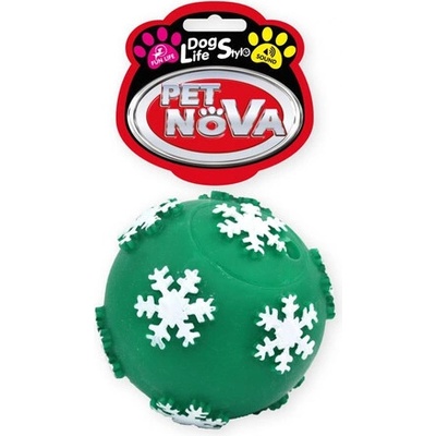 PET NOVA DOG LIFE STYLE Lopta so snehovými vločkami 7,5 cm