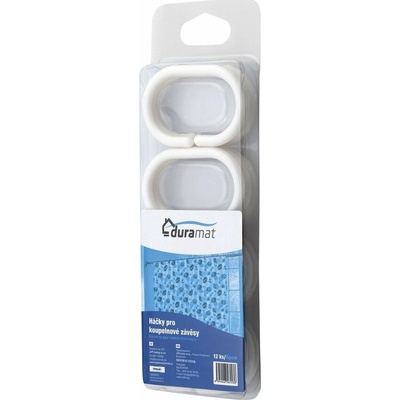 Aqualine Kroužky na sprchový závěs 12 ks, plast, bílá, 23036