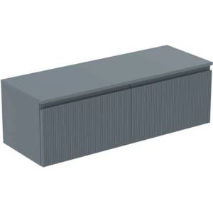 Ideal Standard Finesse - Шкафче за умивалник, 120x44x39 см, 2 чекмеджета, Ribbed Matt ashblue E3425UQ (E3425UQ)