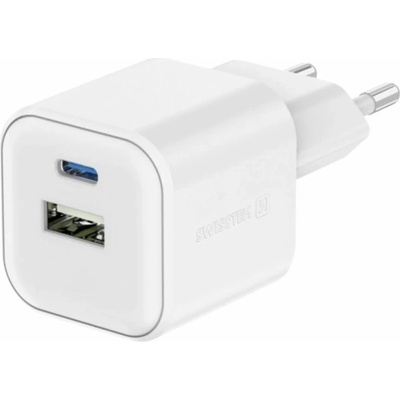 Swissten síťový adaptér gan 1x usb-c 20w pd a 1x usb-a 18w qc bílý | Zboží Auto