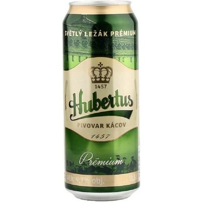 Hubertus Kácov světlý ležák premium 4,7% 0,5 l (plech)