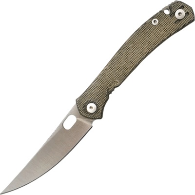 Giant Mouse Ace Bleecker, Satin Elmax, Green Micarta GM-BLEECKER-GREEN-CANVAS-MICARTA