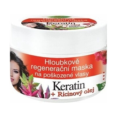 BC Bione Cosmetics Keratin + Ricinový olej regeneračná maska na vlasy 260 ml
