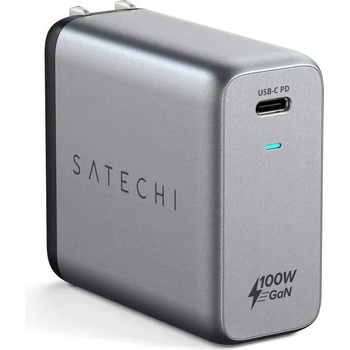 Satechi 100W USB-C PD GaN Charger - захранване за ел. мрежа с USB-C PD изход и с технология за бързо зареждане (сив)