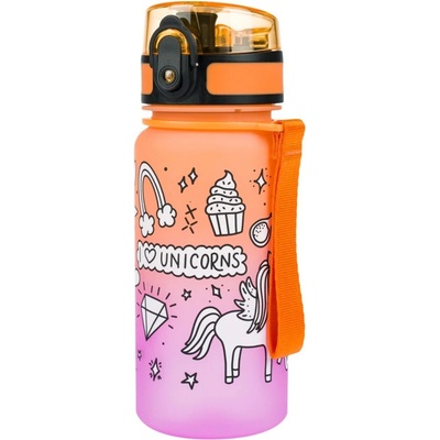 Baagl Tritánová fľaša na pitie Gradient Jednorožec oranžová 350 ml