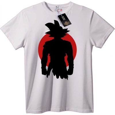 NOONEBRAND Тениска Goku Силует Аниме - M, White