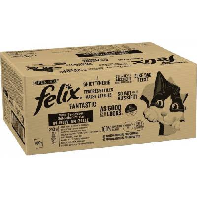 Felix Fantastic hovězí kuře tuňák treska v želé 80 x 85 g
