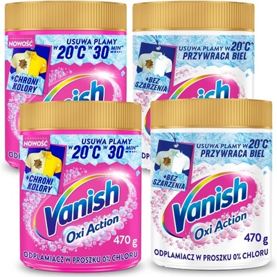 Vanish Oxi Action Crystal White odstraňovač skvrn na bílé prádlo 22 praní 625 g