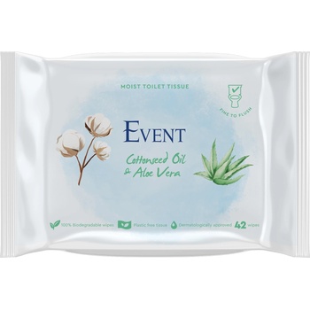 Event Влажна тоалетна хартия с масло от памук и екстракт от алое вера Event - 42 броя (2EV09WCWW201ALO42A)