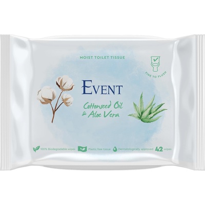 Event Влажна тоалетна хартия с масло от памук и екстракт от алое вера Event - 42 броя (2EV09WCWW201ALO42A)