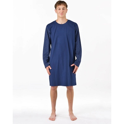 Gino pánská noční košile (79203-DCMMxB) modrá – Zboží Mobilmania