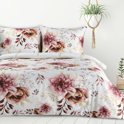 Takoy obliečky z bavlny a mikrovlákien biele vresové s kvetinovou potlačou LEA11 Design 91-HF-458981 140x200 70x80