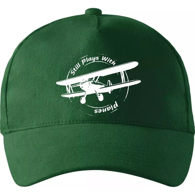 Still Plays With Planes so zahnutým šiltom a látkovou sponou Fľaškovozelená