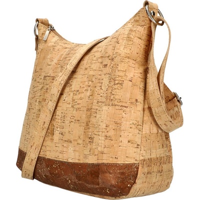 Korková crossbody dámska kabelka strednej veľkosti MSR14 hnedá