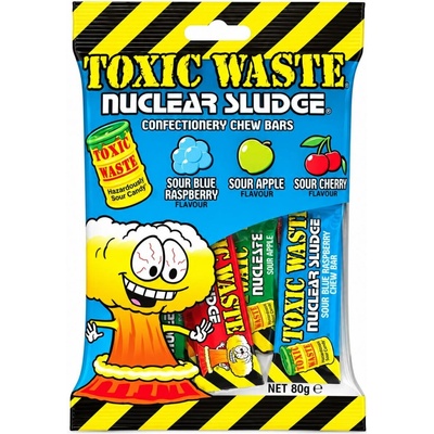 Toxic Waste Nuclear Sludge mini kyselé pásky s příchutí třešně, jablka a modré maliny 80 g