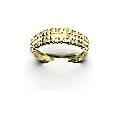 Čištín zlatý zirkony čiré žluté zlato VR 27