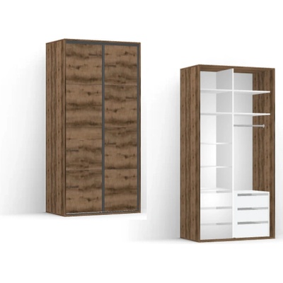 BRW Гардероб FLEX - 120.7*66*240 - манастирски дъб (28/120-66-240/dub-monastery/flex/brw)