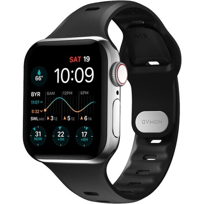 Nomad Силиконова каишка за Apple Watch 38мм, 40мм, 41мм, 42мм (2024) - Nomad Sport Slim Band (черен) (NM01153085)