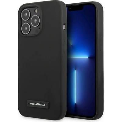 KARL LAGERFELD Кейс Karl Lagerfeld KLHCP13LSLMP1K за iPhone 13 Pro / 13 6.1", твърд, черен, Silicone Plaque (KF000984-0)