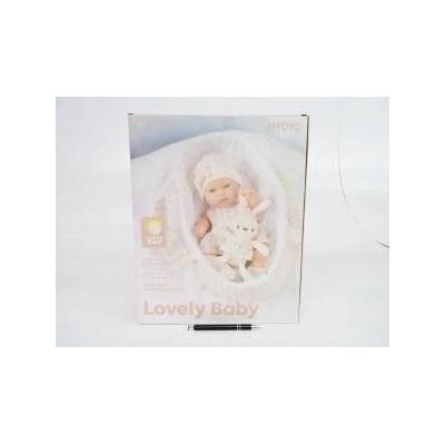 LEAN Toys Baby doll in a carrier, a bunny, in a checkered outfit, beige