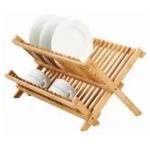 Kinghoff Сушилник за съдове Kinghoff KH 1631, 2 нива, Сгъваем, 40x33x24 см, Бамбук (KH 1631) - technomani