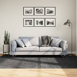 vidaXL Килим IZA с къс косъм, скандинавски вид, антрацит, 160x230 см (375430)