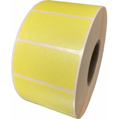 Papierová Etiketa 50 mm x 25 mm, Matný papier, Žltá, Dutinka 40 mm, 2000 ks/kotúč, Permanentné lepidlo