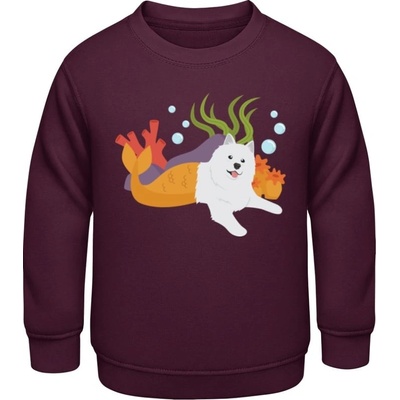 AWDis detská mikina Dizajn pre deti so psíkom Purpurovočervená