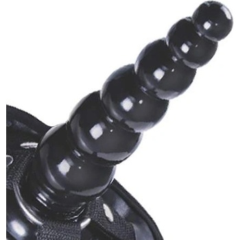 Excellent Power Пенис колан с анално дилдо с топчета "x joydride black" 17 см