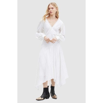 AllSaints Памучна рокля AllSaints AVIANA BRODERIE DRES в бяло дълга разкроена WD579Z (WD579Z)