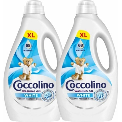 Coccolino White Liquid Washing prací gel 2 x 2,72 l 136 PD