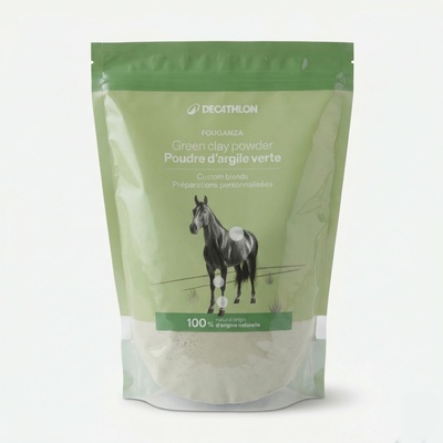 FOUGANZA Zelený íl v prášku pre kone a poníky 2 kg