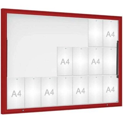 PROCITY Vonkajšia vitrína Classique, 21 x A4, plexi, červena