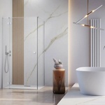 Radaway Правоъгълна душ кабина с люлееща се врата Radaway Essenza KDJ 80x120 см хром-прозрачна лява (1385043-01-01L+1384054-01-01)