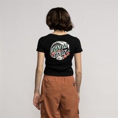 SANTA CRUZ Mushroom Wave Dot Splice T-Shirt Black