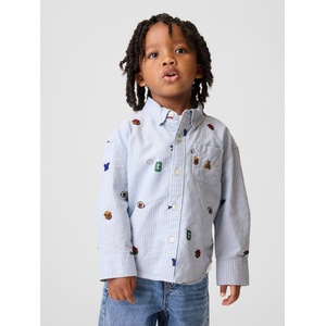GAP Бебешка оверсайз Oxford Big Shirt Brannan Bear GAP GAP | Sin | Момчешки | 12-18 месеца